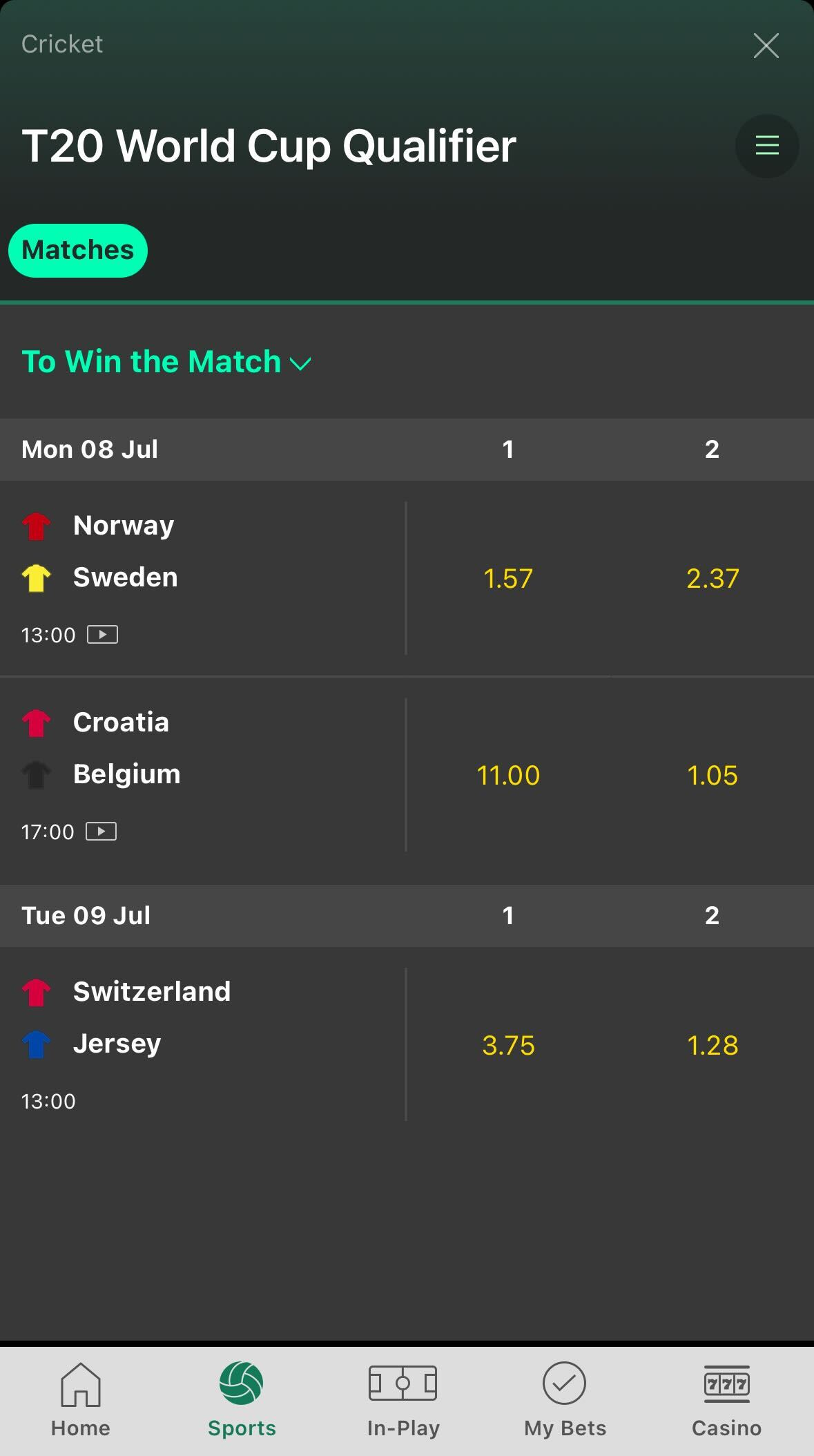 Bet365 cricket betting