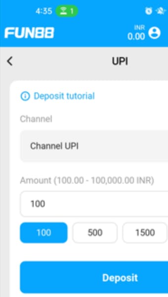 Fun88 UPI deposit 2