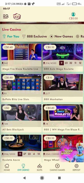 live casino games at 777casino