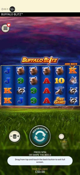 testing buffalo blitz slot at 777casino