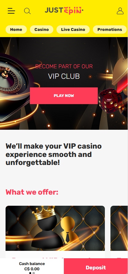 vip program justspin mobile