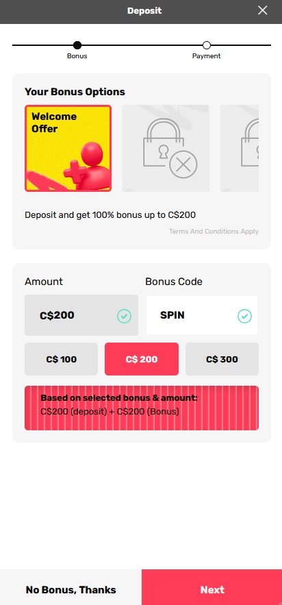 just spin mobile bonuses