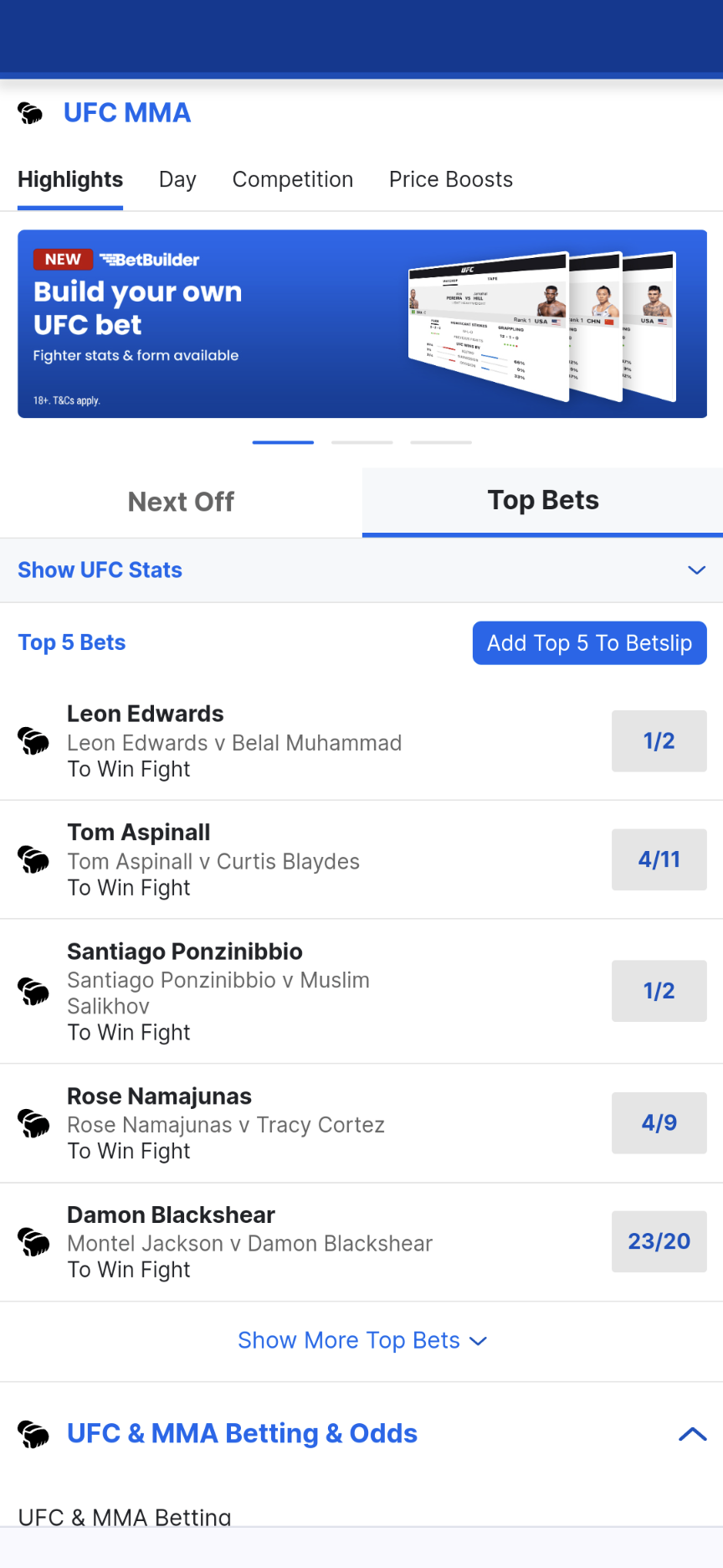 Boylesports UFC betting Ireland