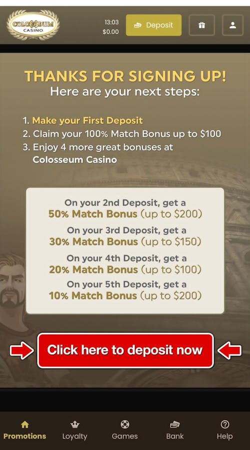 colosseum casino bonuses