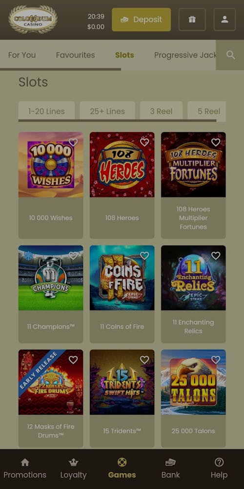 online slots colosseum casino