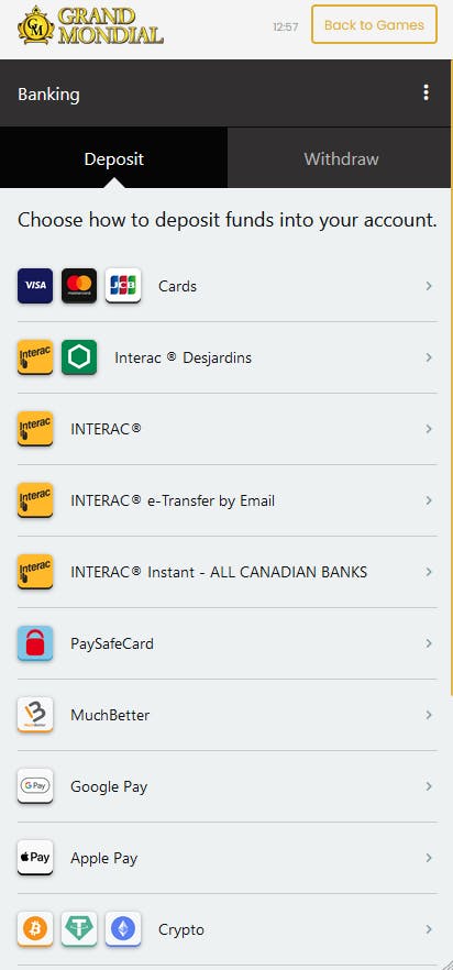 payment methods on mobile