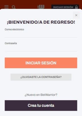 Betwarrior Ecuador - registro paso 1