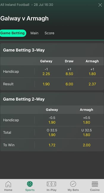 Bet365 GAA betting in Ireland