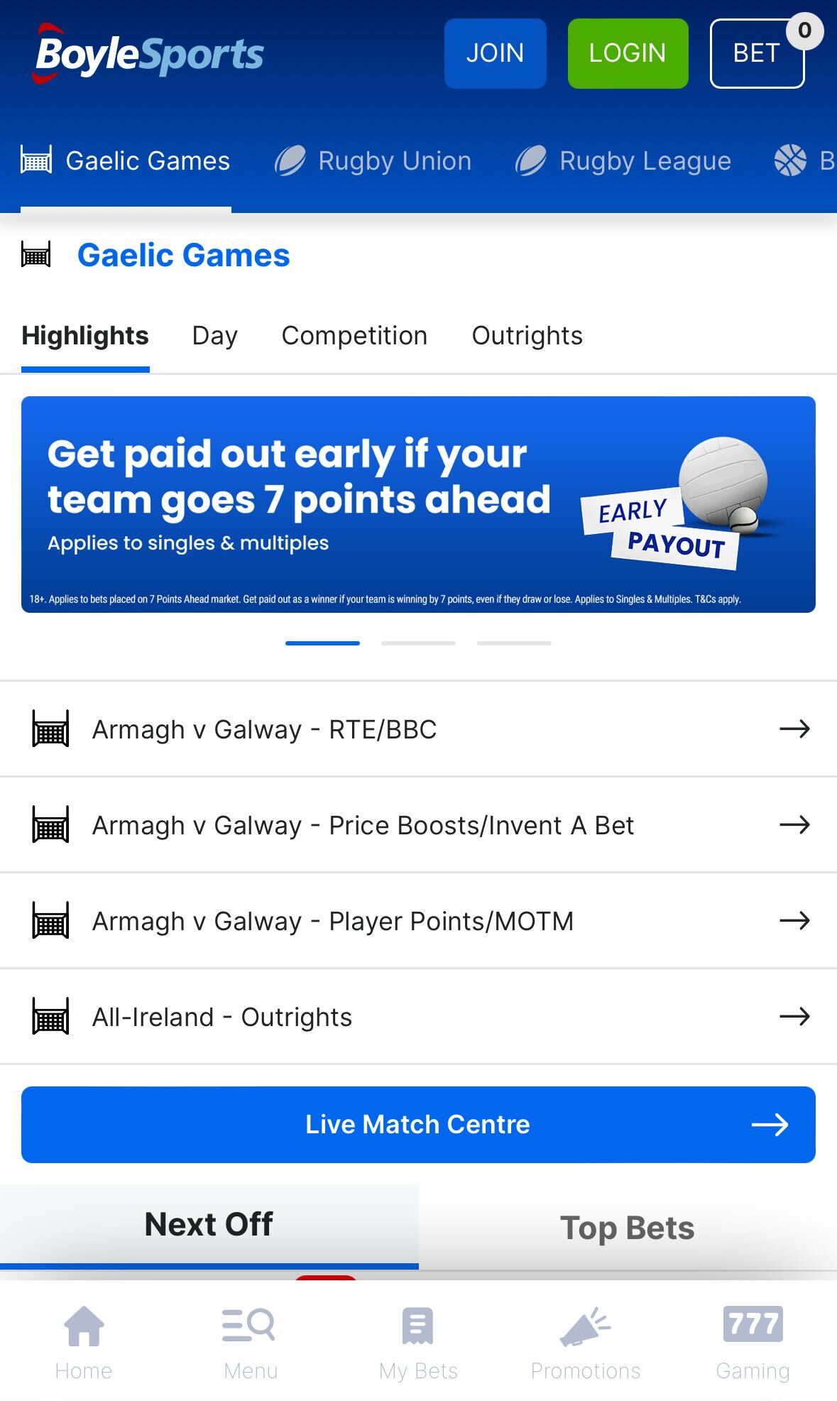 Boylesports GAA betting in Ireland