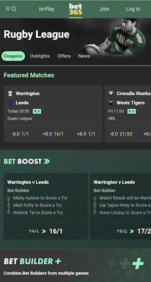 Bet365 rugby league betting