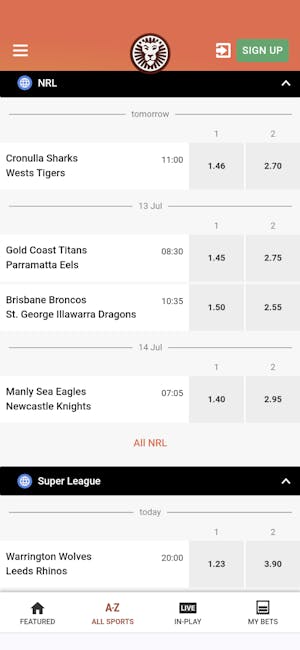 LeoVegas rugby league betting NZ