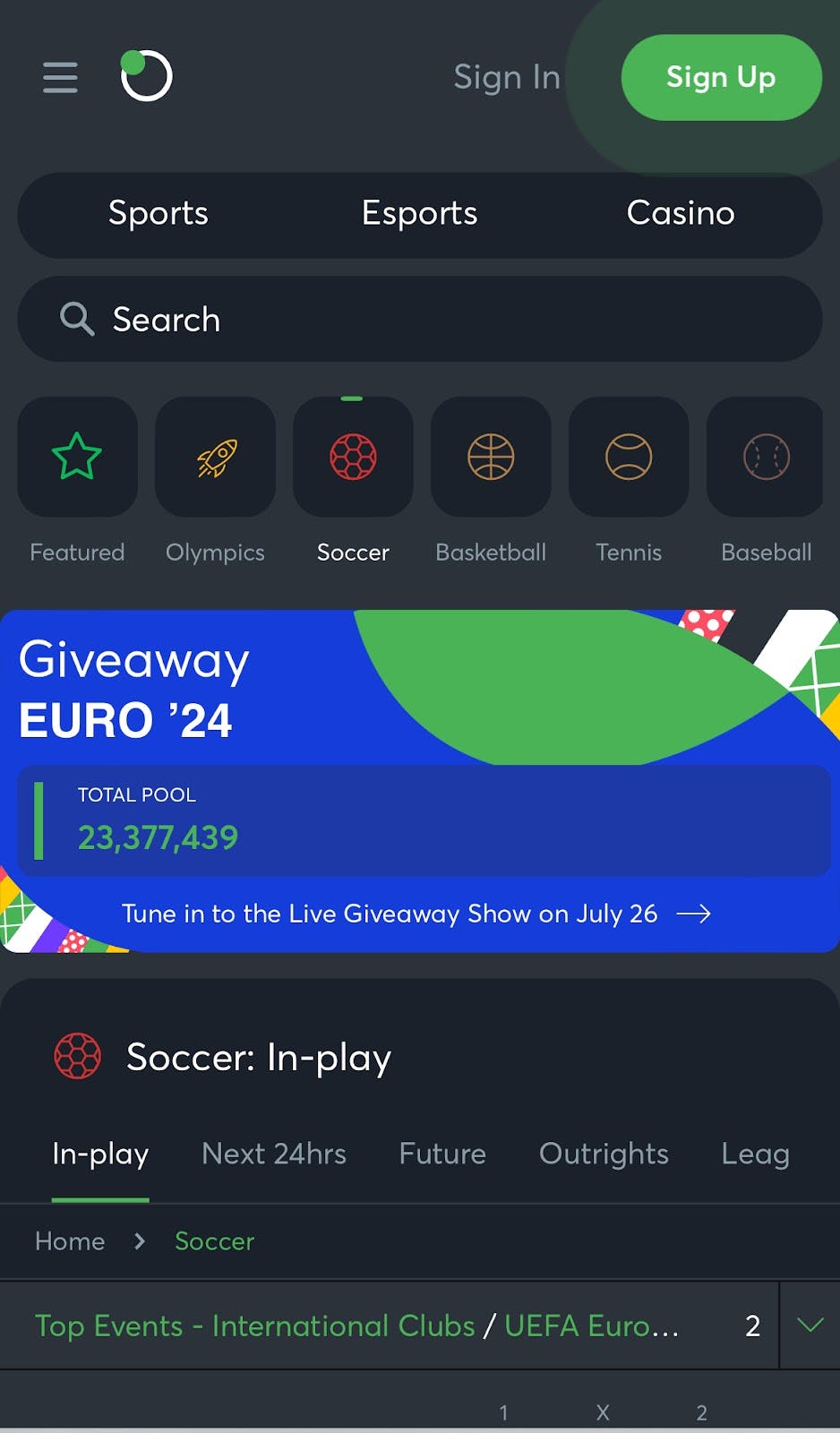 sportsbet.io mobile preview