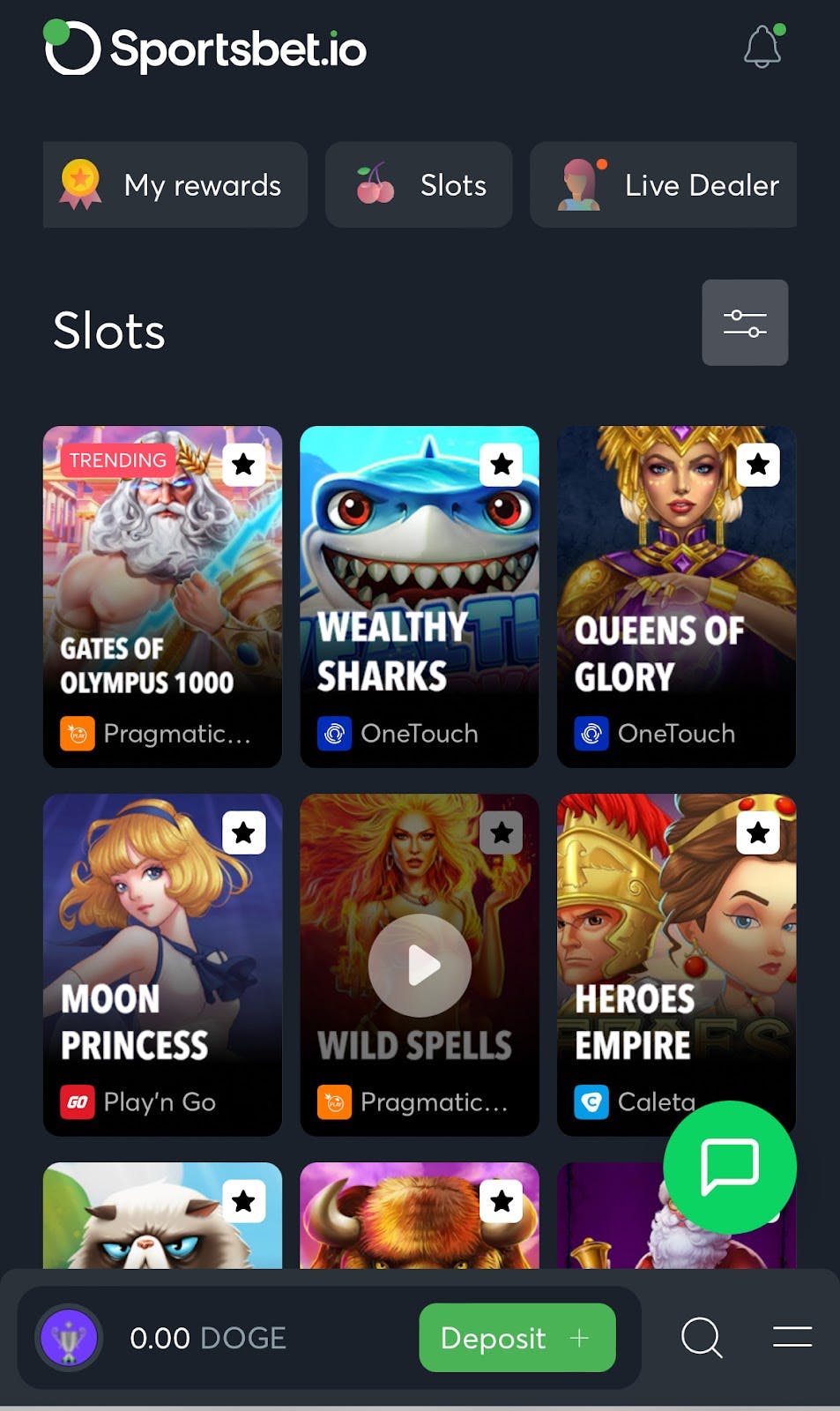 sportsbet.io casino on mobile