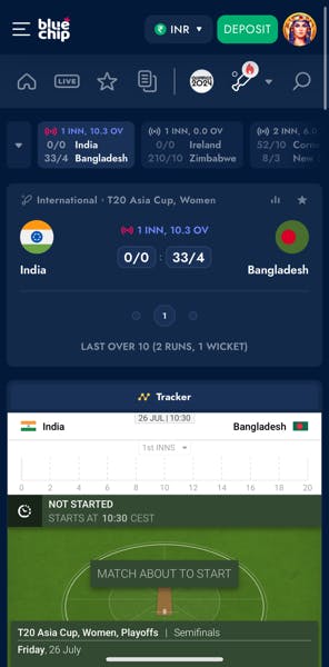 BlueChip India Cricket Betting Match