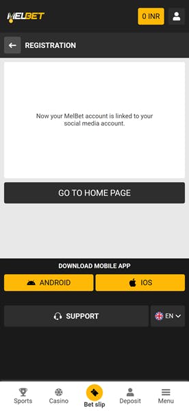 MelBet Registration Step4