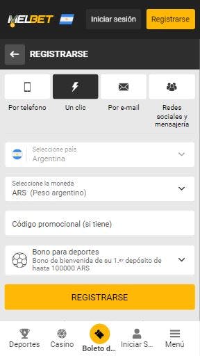 Melbet Argentina registro 2