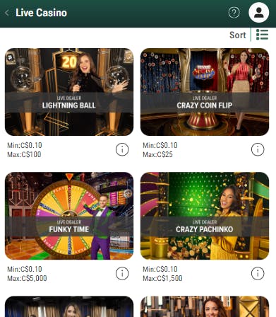 caesars live casino games