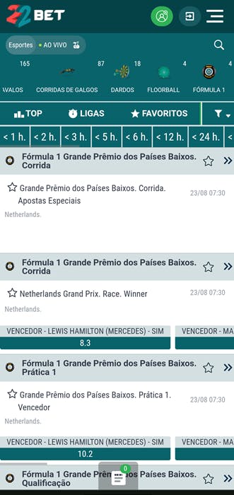 22bet Brasil - Fórmula 1