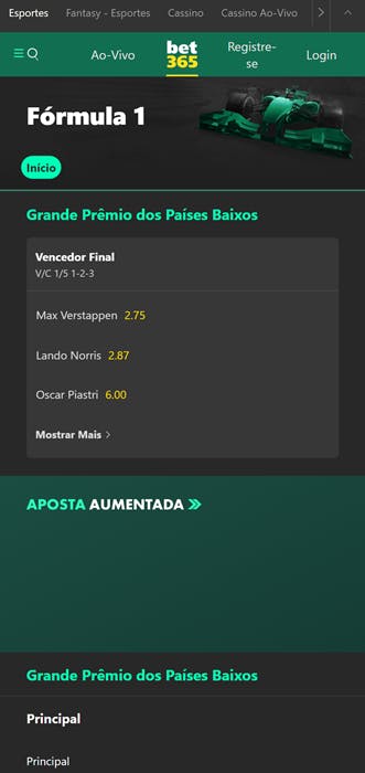 Bet365 Brasil - Fórmula 1