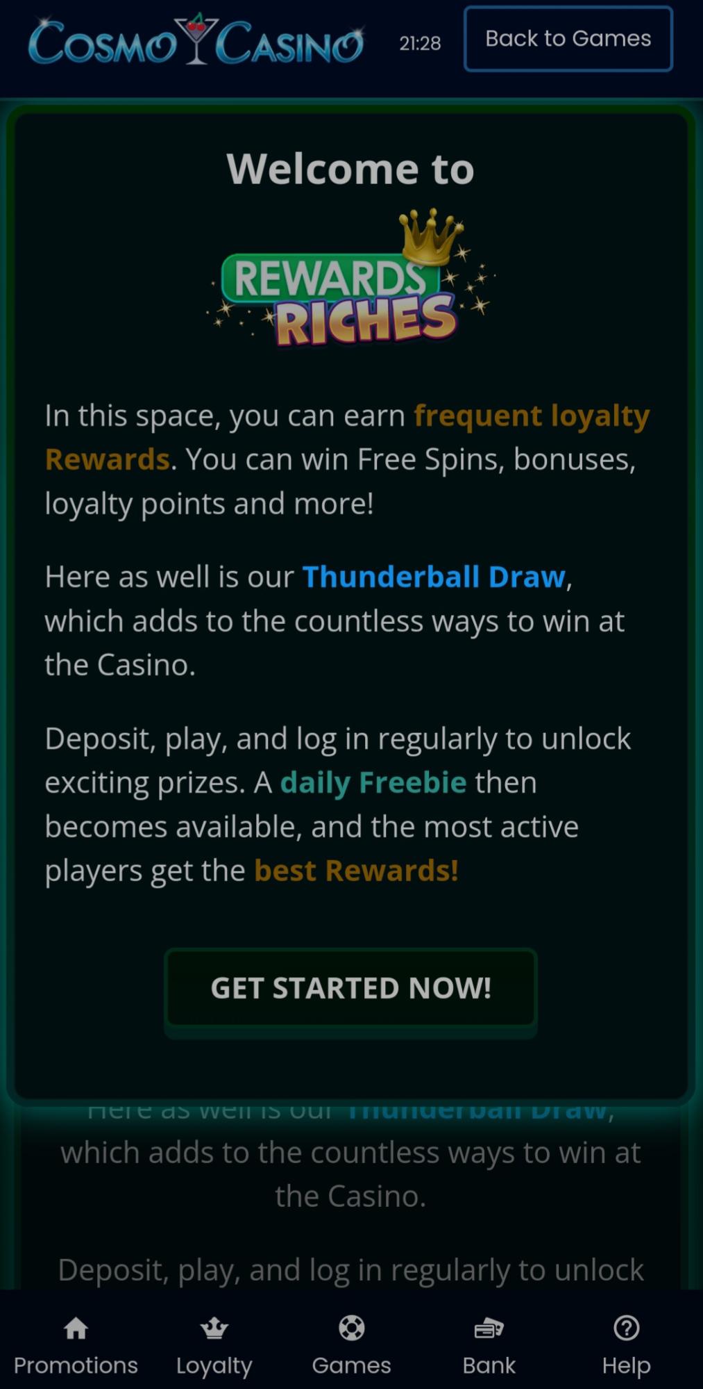 cosmo casino rewards and freebies