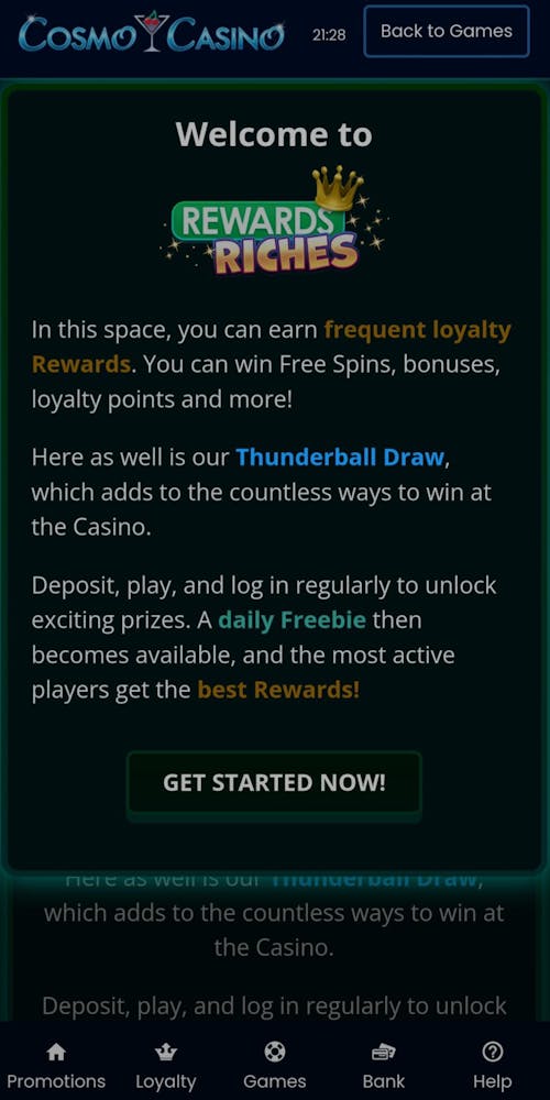 cosmo casino rewards and freebies