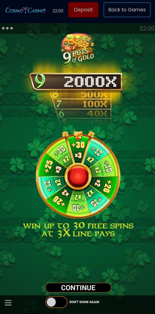 9 pots of gold game testing