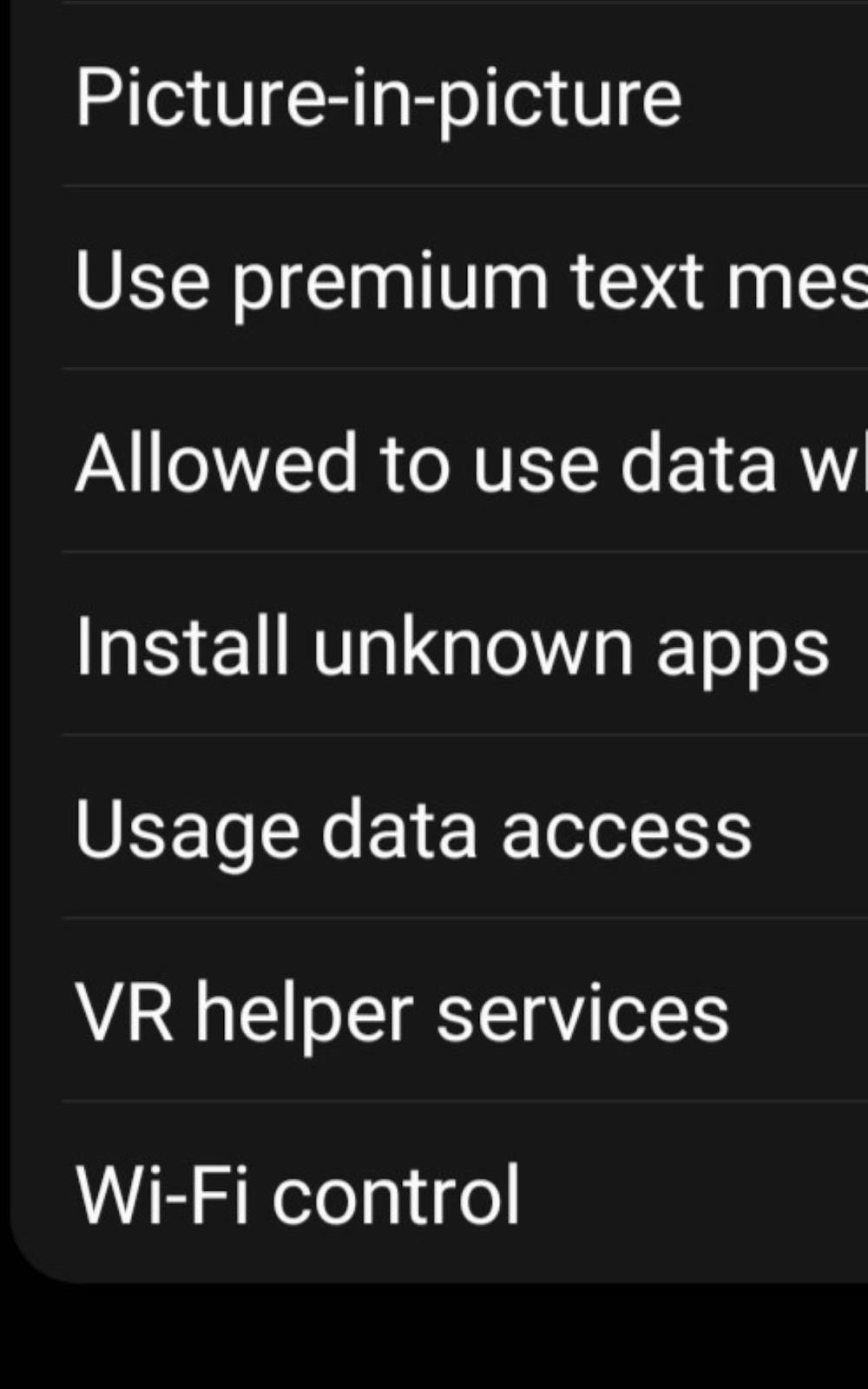 Install unknown apps in Special access