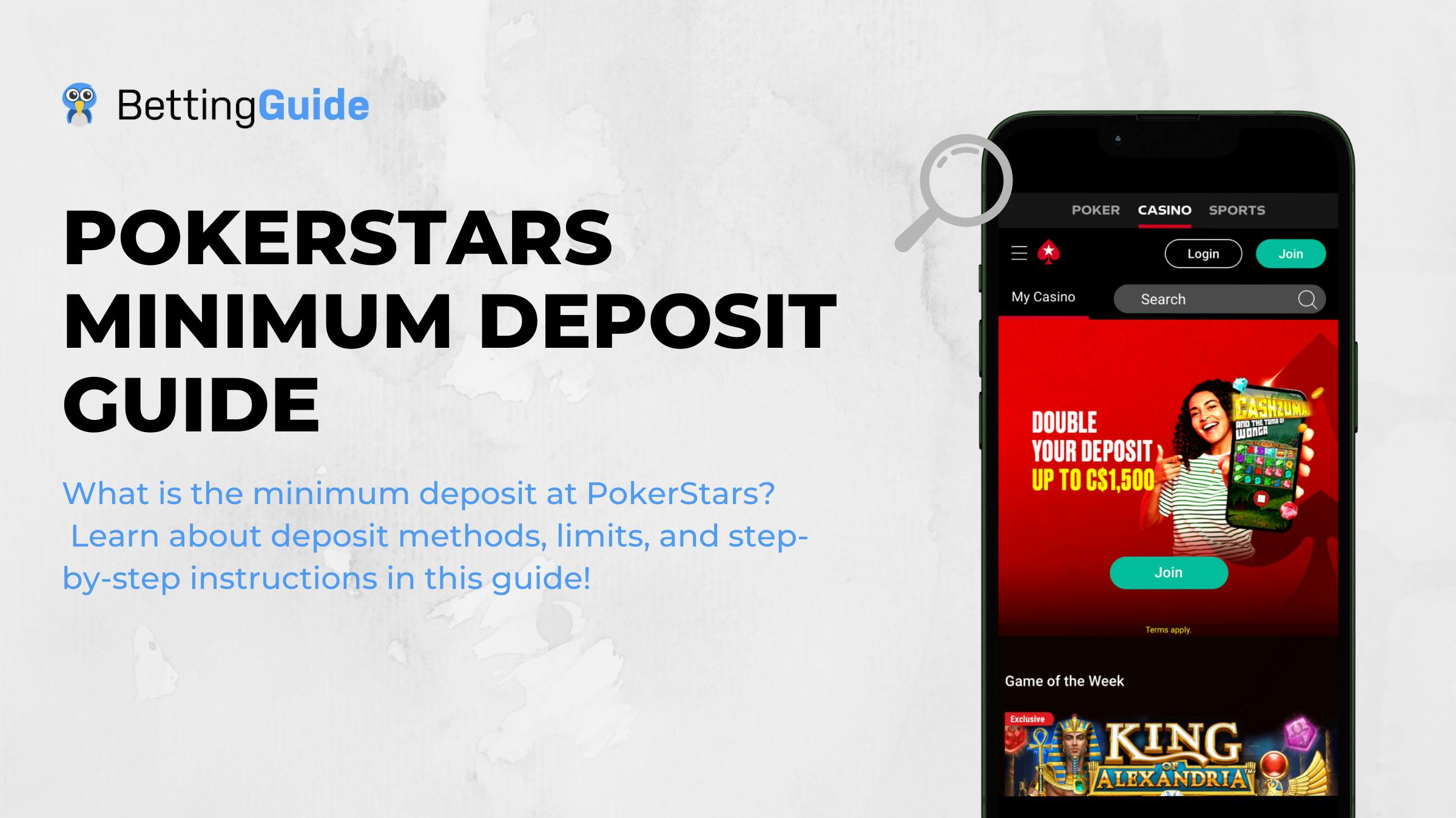 PokerStars minimum deposit