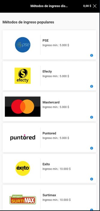 bwin selecciona método de pago