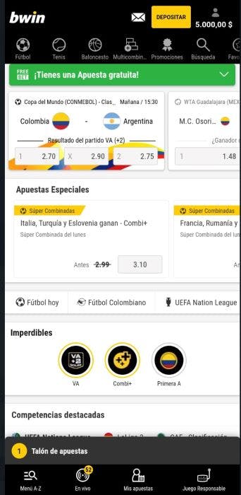 bwin deposito realizado