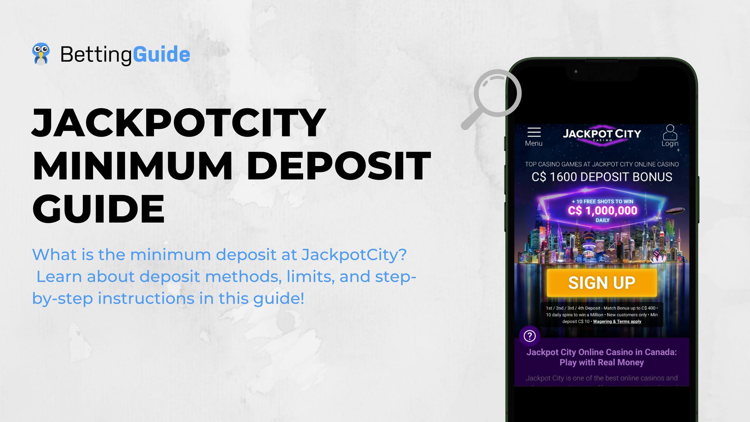 JackpotCity-minimum-deposit