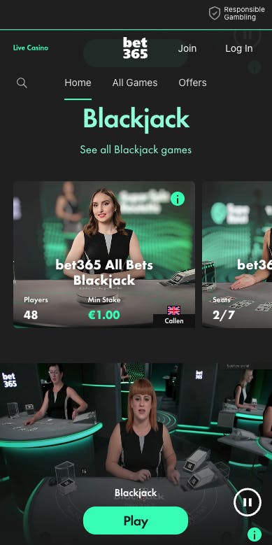 bet365 ireland live casino