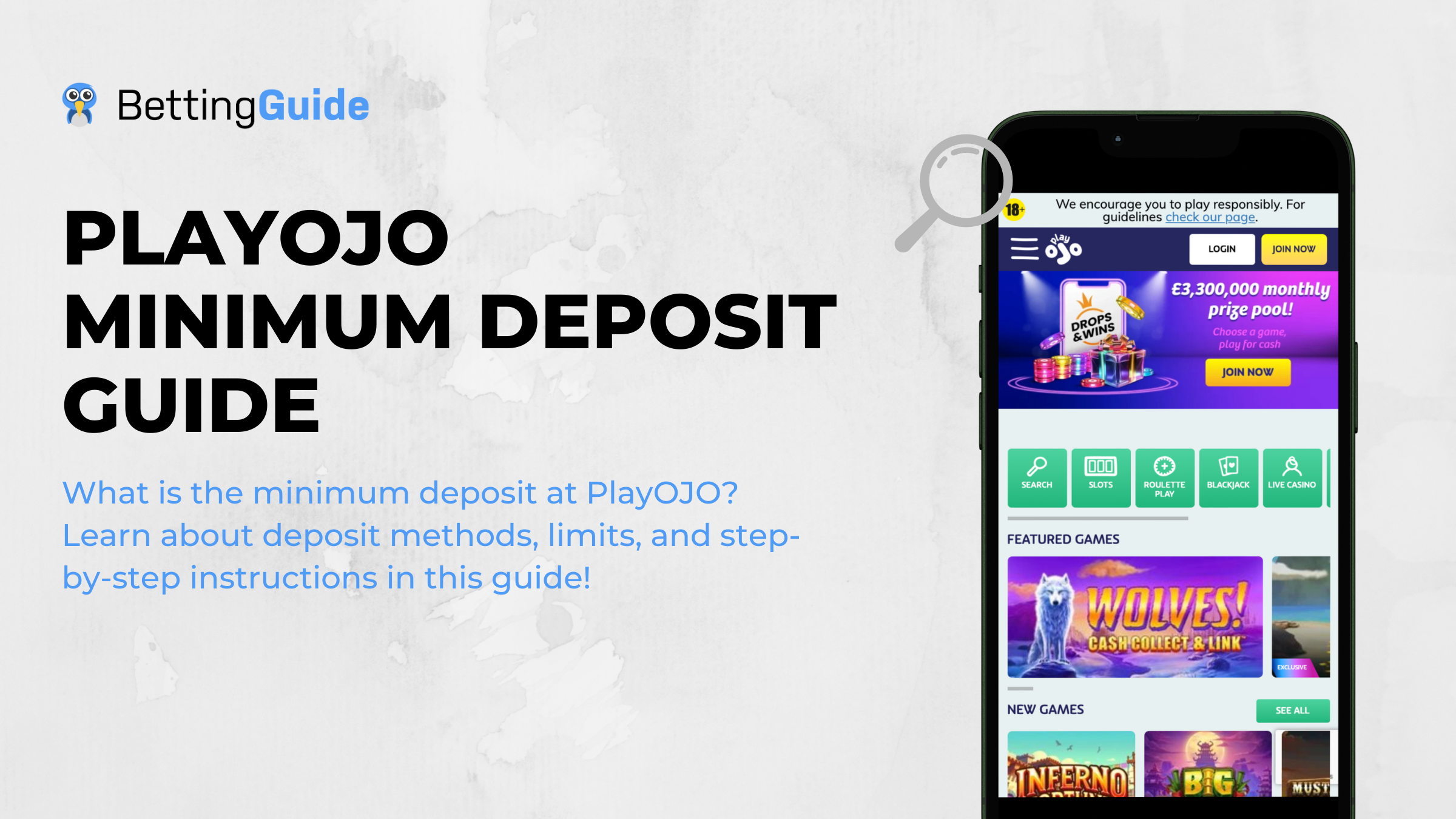 PlayOJO minimum deposit