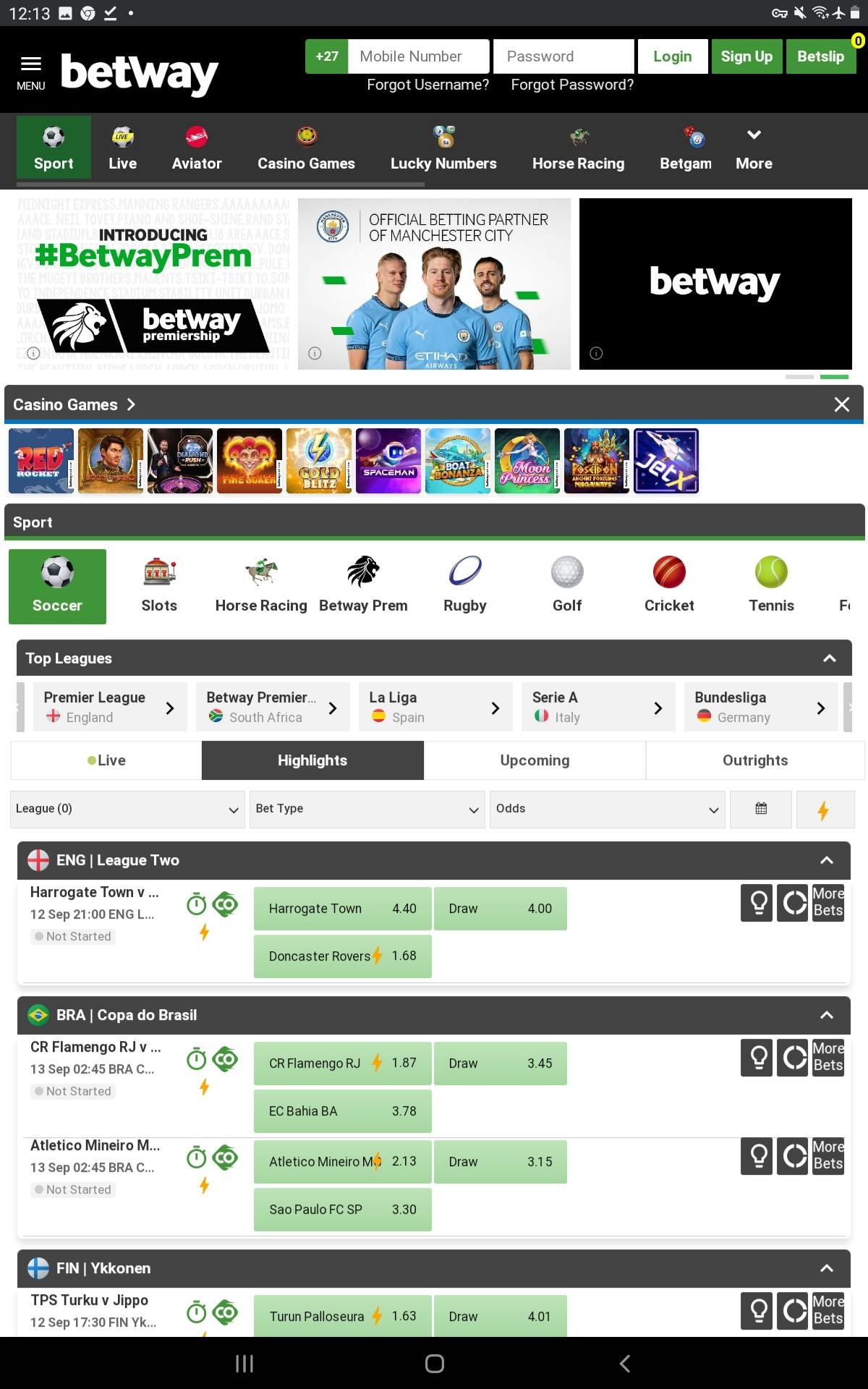 Betway App for Android 2