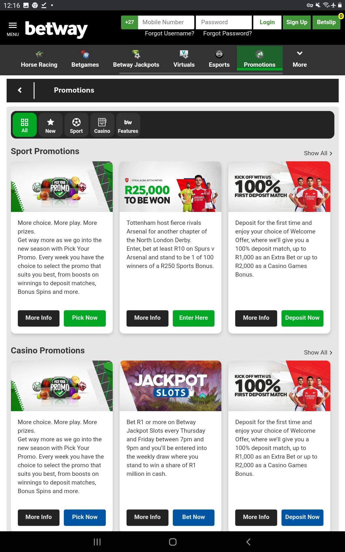 Betway App for Android 5
