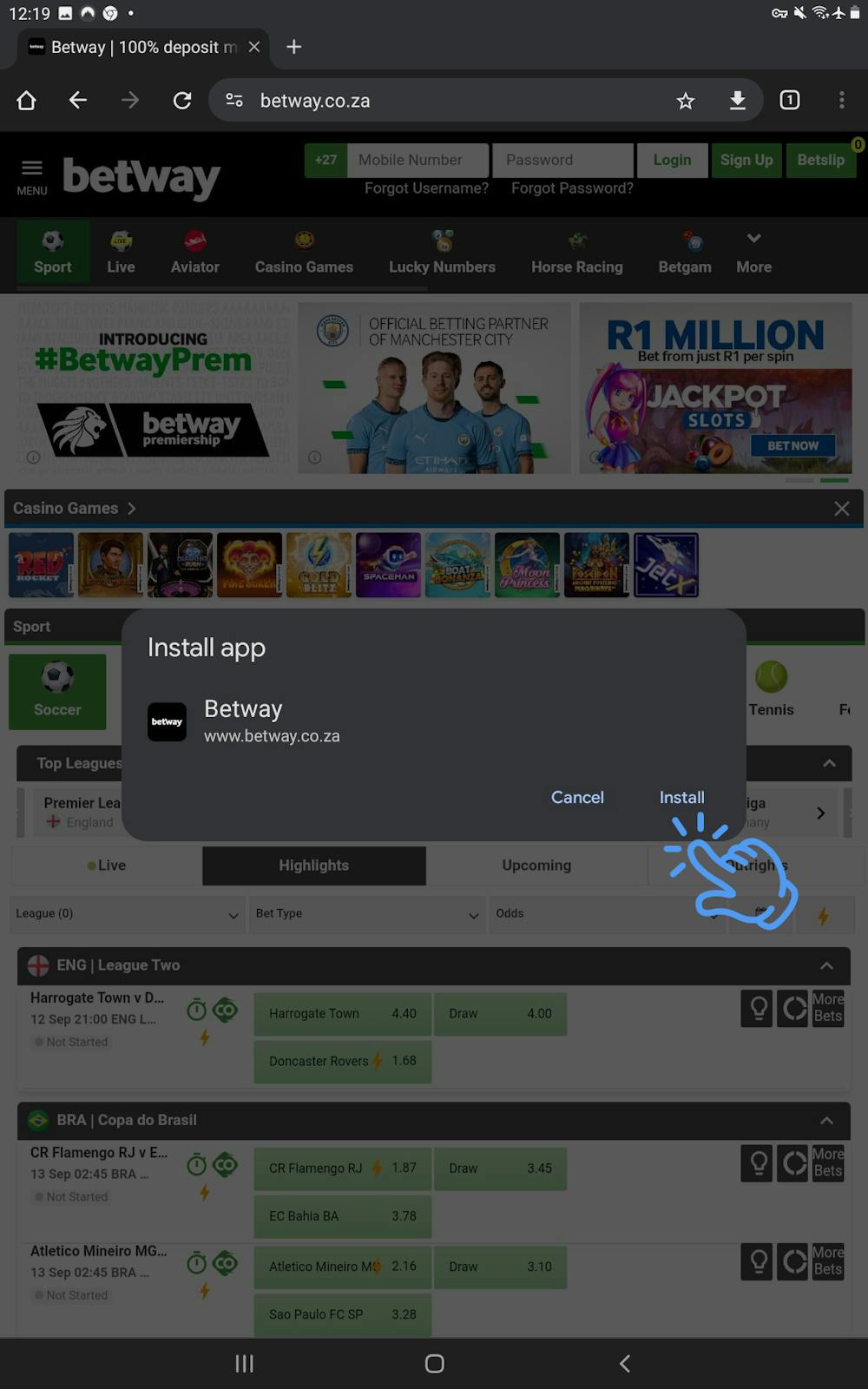 How to Install Betway PWA 3