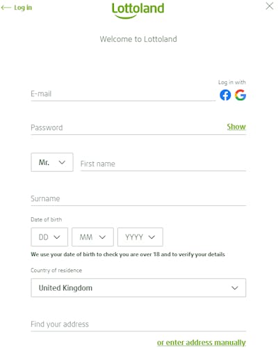 Lottoland UK registration