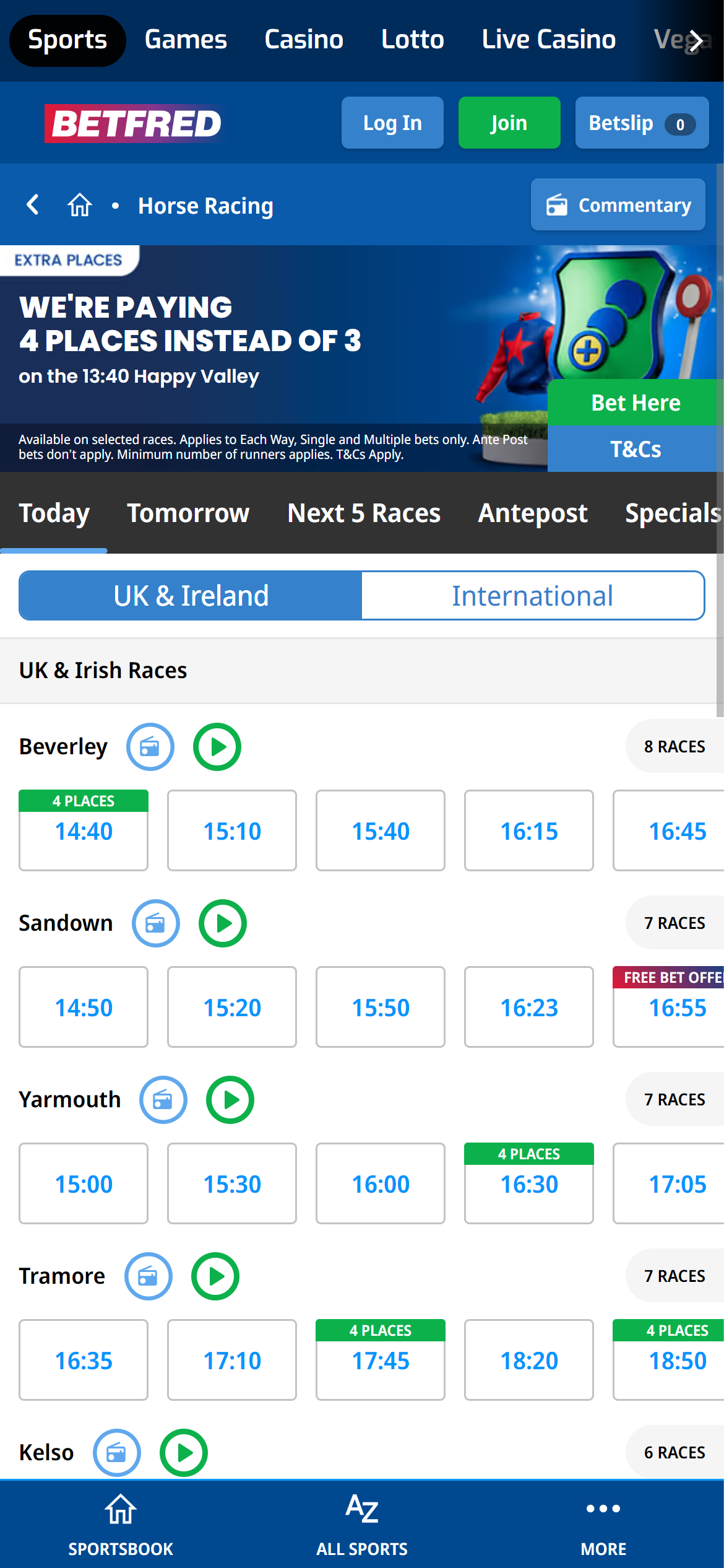 Betfred horse racing uk