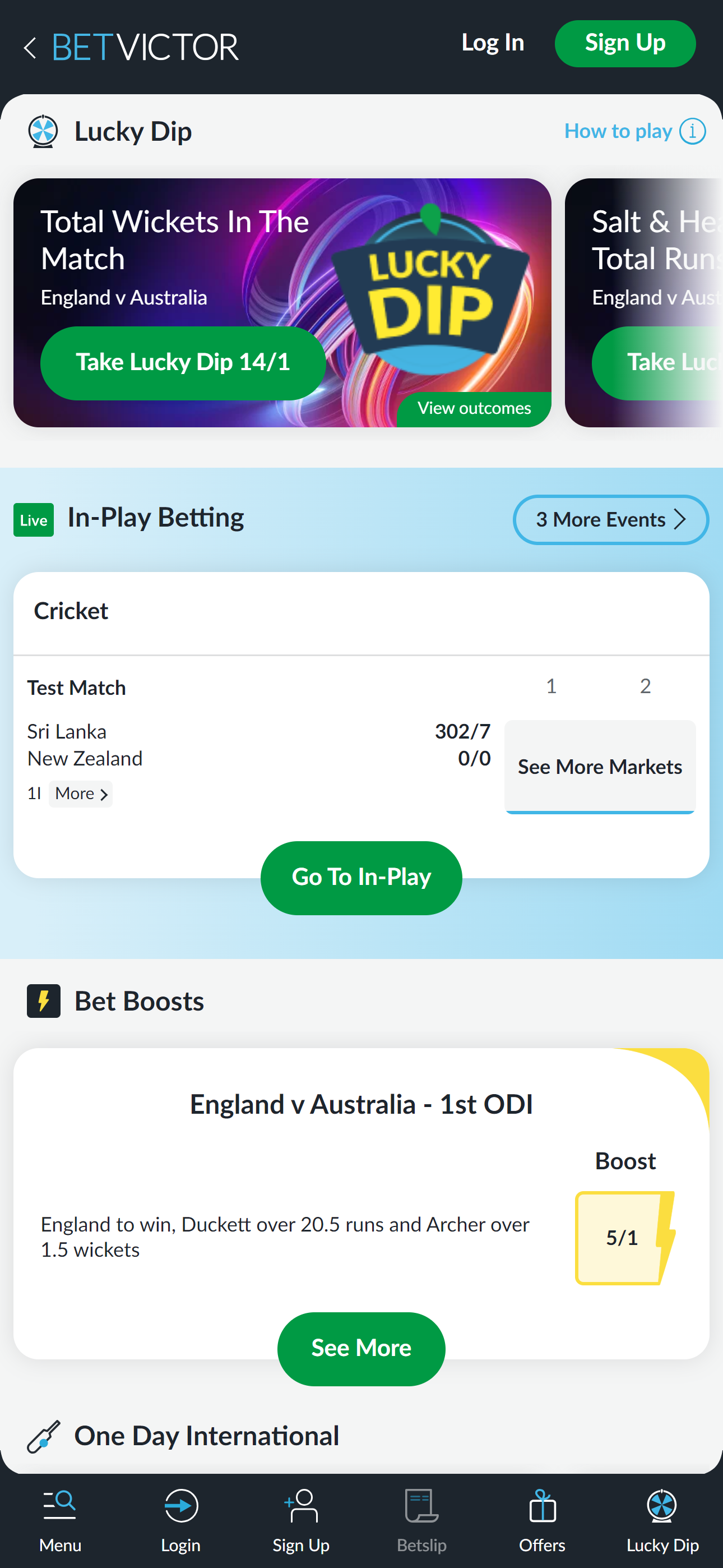 BetVictor cricket betting UK