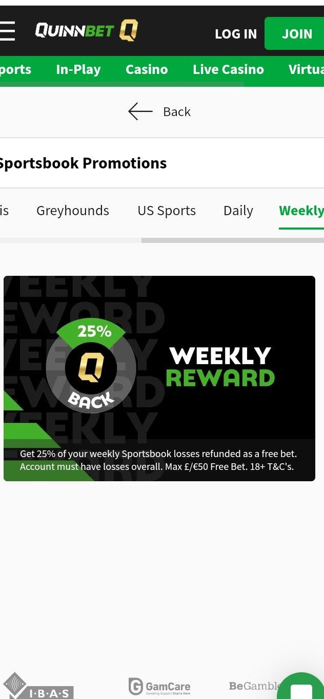 quinnbet weekly rewards