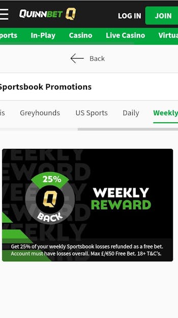 quinnbet weekly rewards