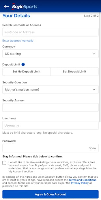 BoyleSports registration UK