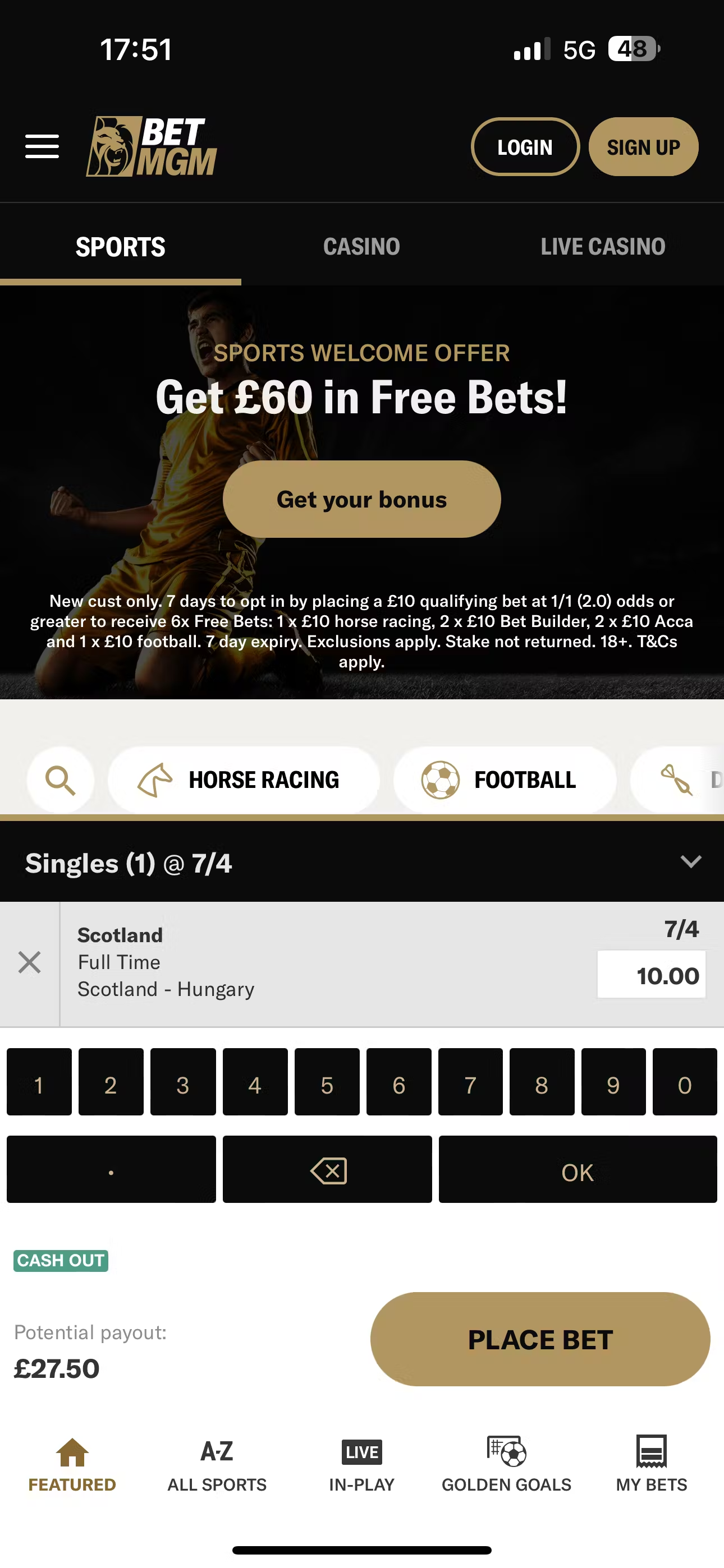 BetMGM qualifying bet UK
