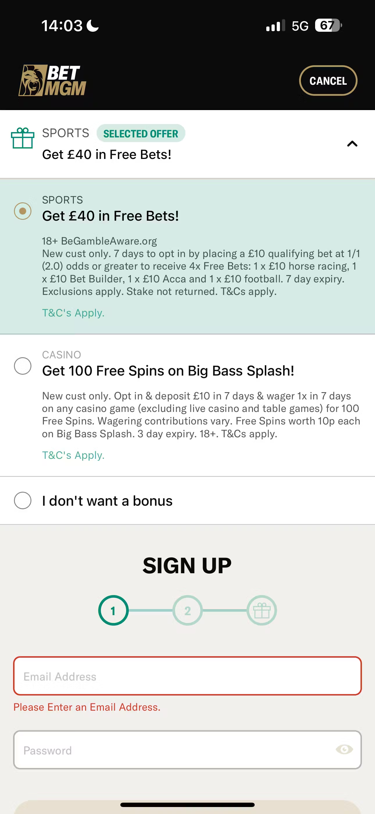 BetMGM registration UK