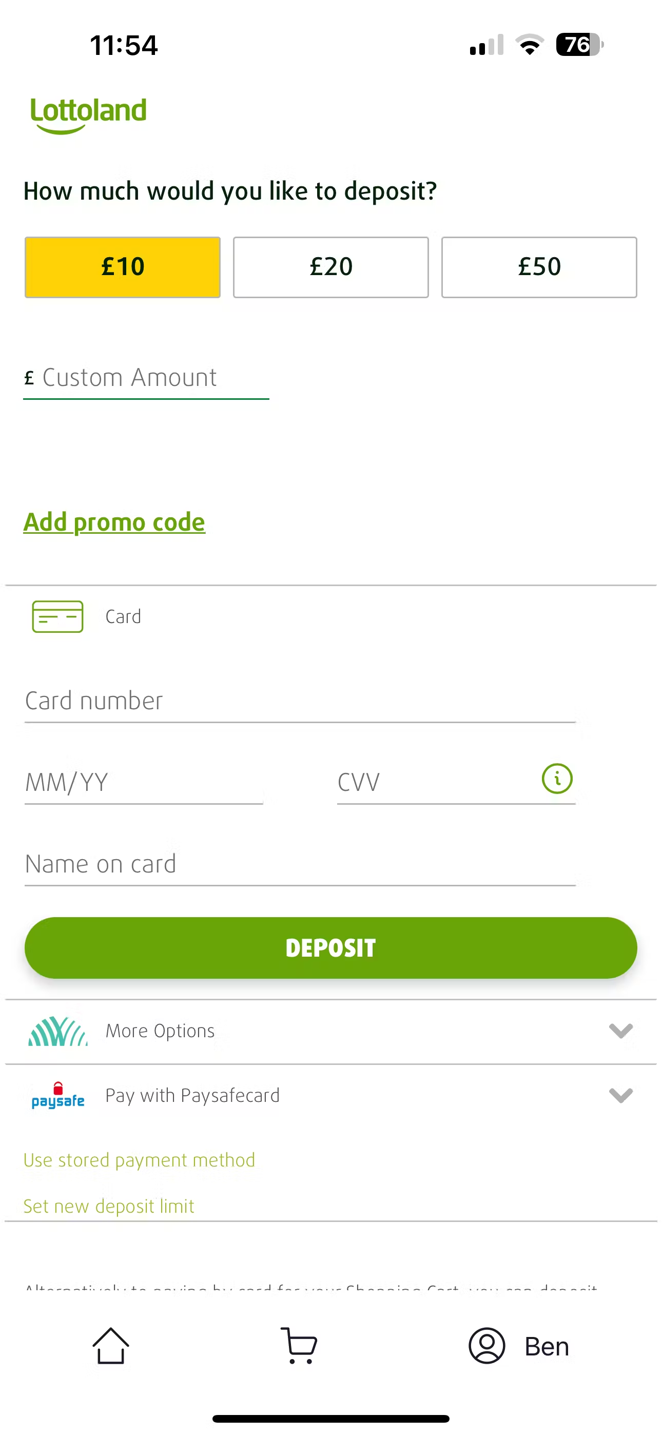 Lottoland deposit UK