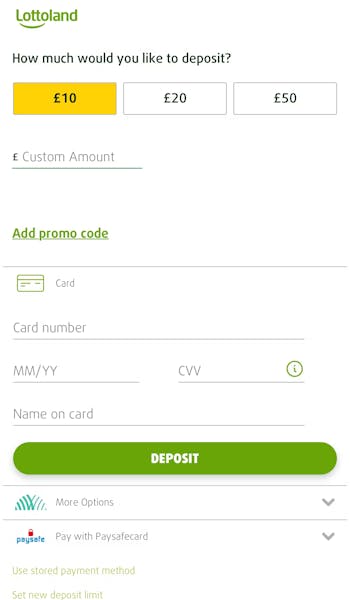 Lottoland deposit UK