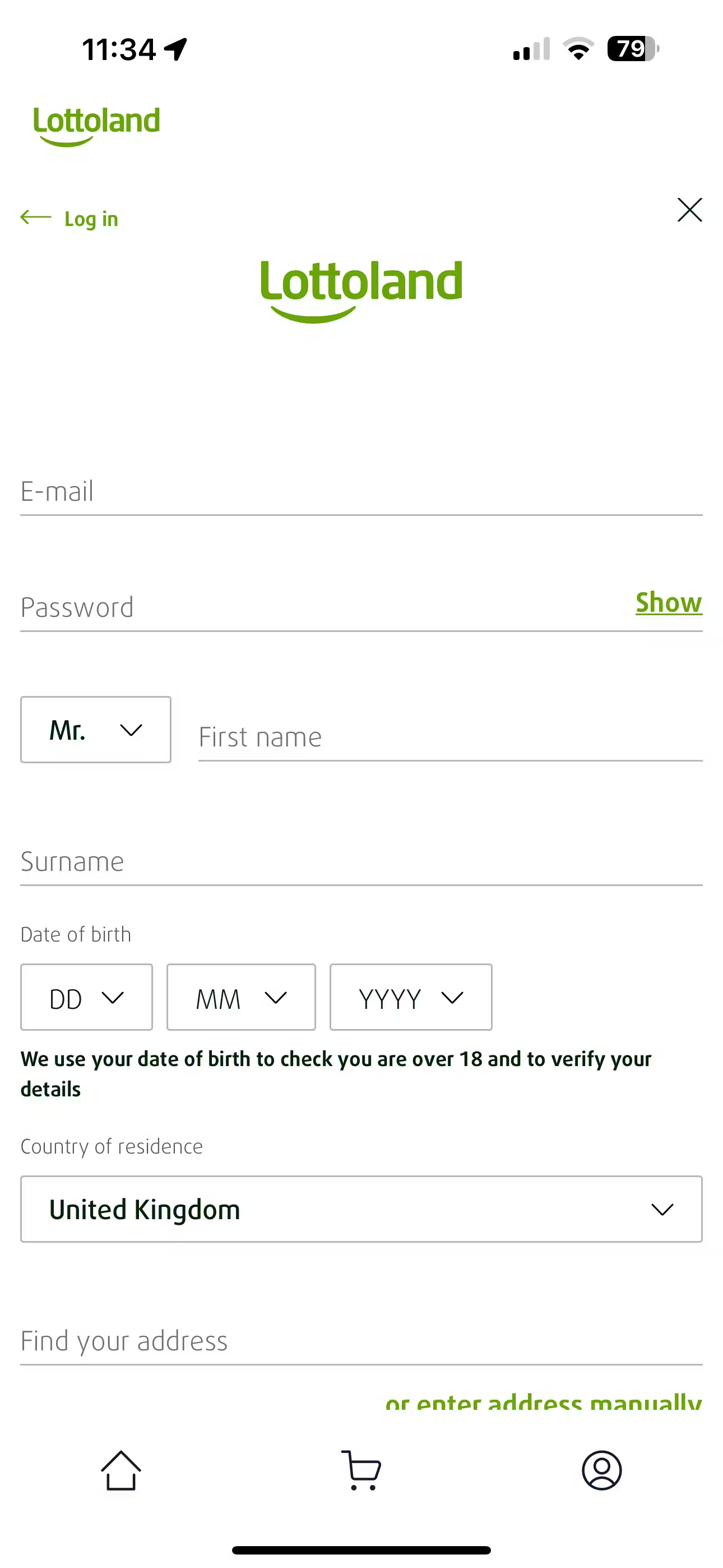 Lottoland registration UK