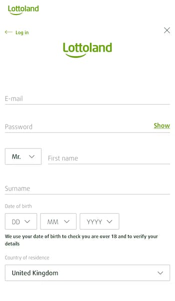 Lottoland registration UK