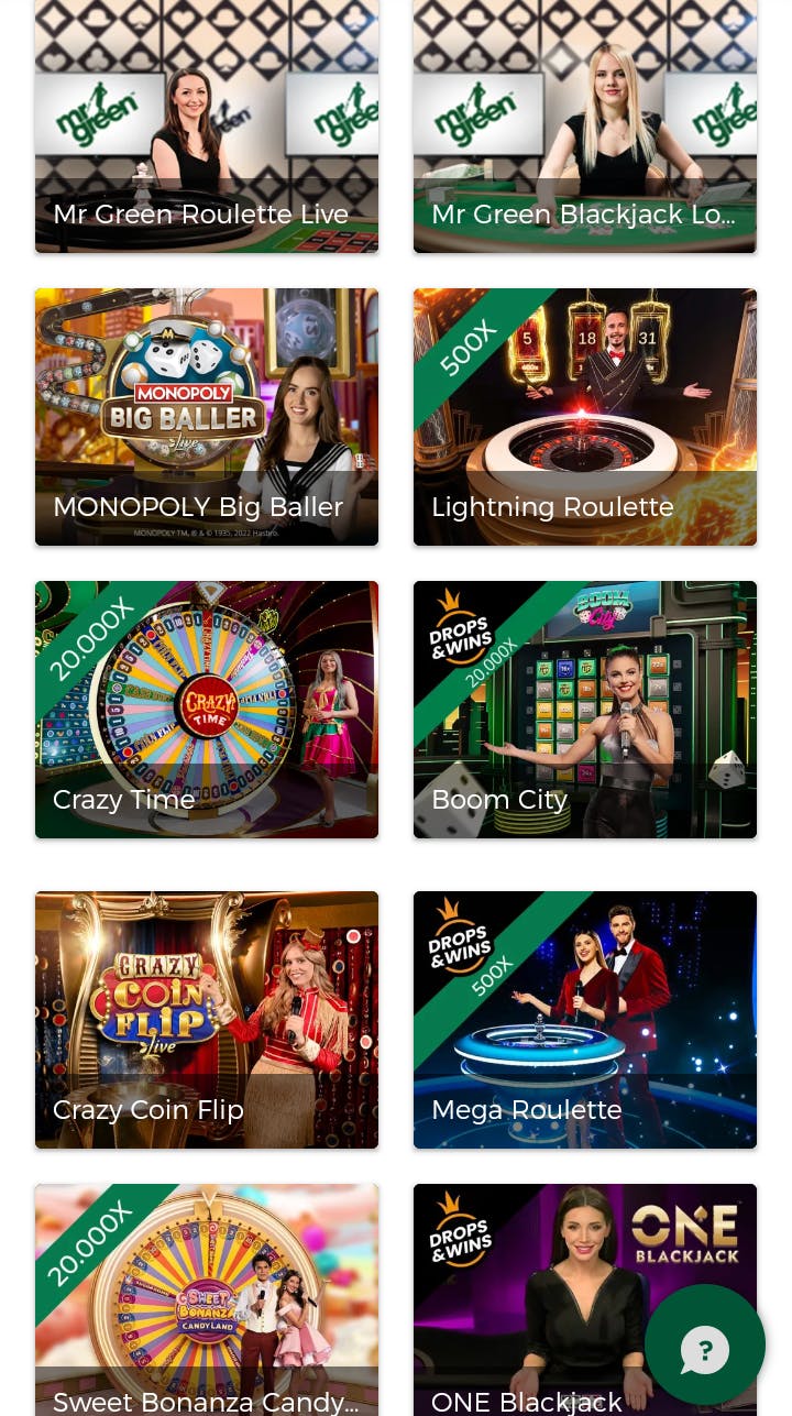 mr green live casino games 