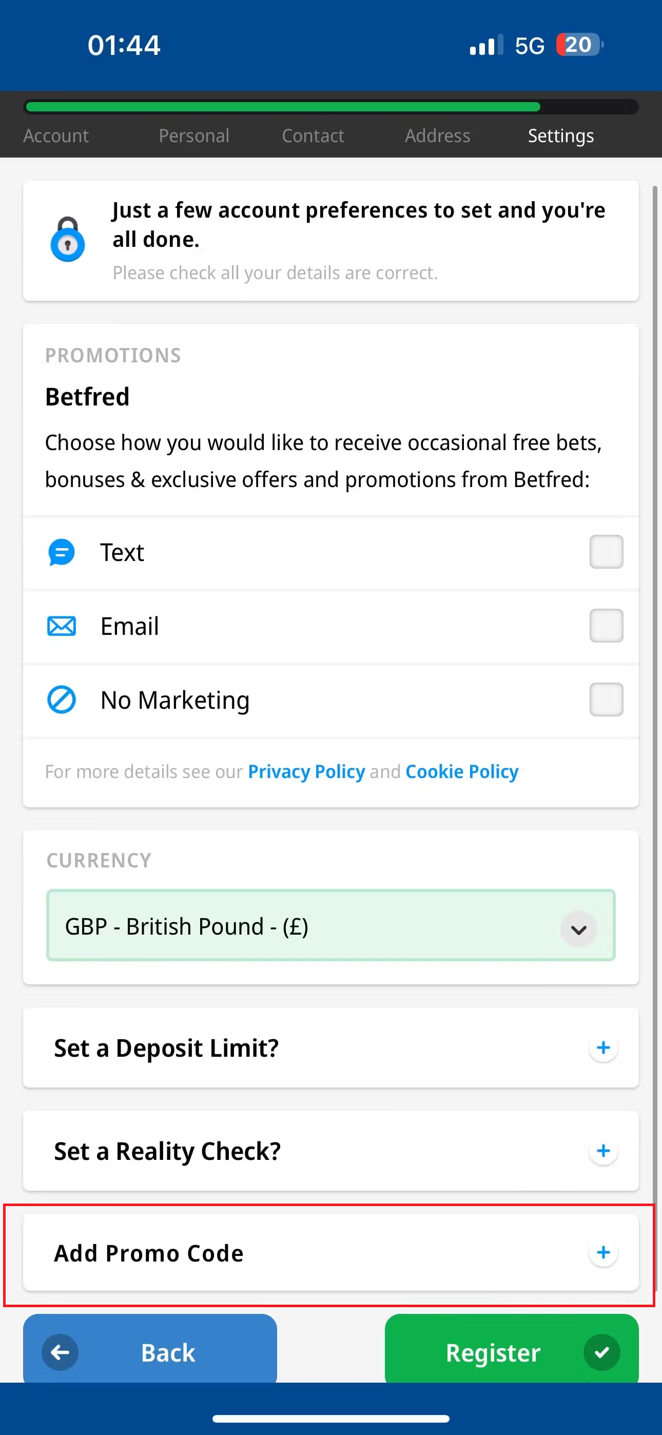 Betfred promo code sign-up